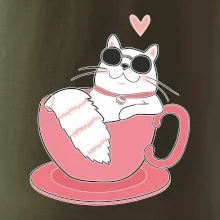 Hustá kočka v hrníčku