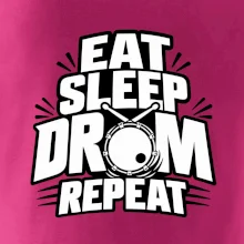 Eat sleep drum repeat - minimalistický bubenický slogan