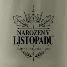 Narozen v listopadu koruna a dubové listy