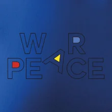 War, peace - barevný nápis