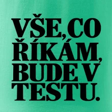 Vše co říkám bude v testu