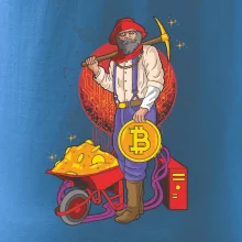 Horník těží bitcoiny