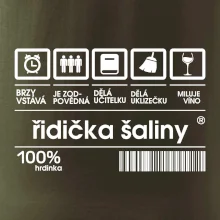 Čárový kód - řidička šaliny