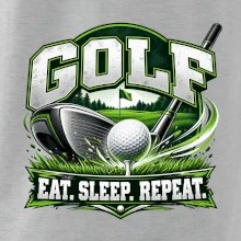 Golfová hůl s míčkem eat sleep repeat