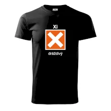 Xi Dráždivý - Výstražná tabulka na tričku Xi Dráždivý - Výstražná tabulka na tričku