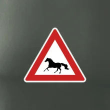 Dopravní značka - Pozor kůň běžící