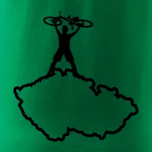 Mapa ČR - cyklista na prsou
