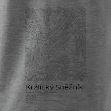 Králický Sněžník - vrstevnice v obdélníku