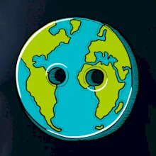 Planeta země knoflík (Pecka design)