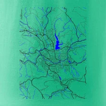 Jablonec nad Nisou - Mapa s vodními toky