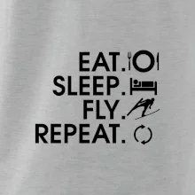 Eat sleep fly repeat - skoky na lyžích