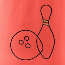 Bowling minimalistická linka s koulí a kuželkou