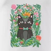 Kočka s květy malovaná