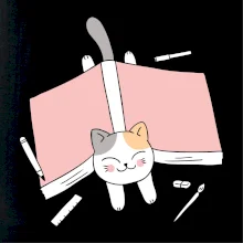 Učení na státnice kočka