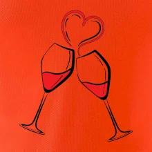 Víno je láska jednoduchý nákres