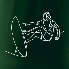 Surfař na vlně jedním tahem