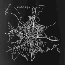 Česká Lípa - Mapa černobílá