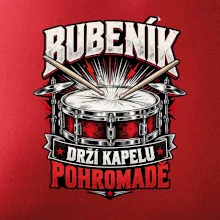 Bubeník drží kapelu pohromadě - červený rockový buben
