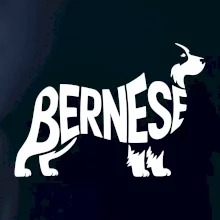 Bernese Mountain Dog nápis v těle