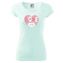 Kočka love - růžové srdce