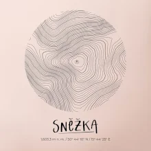 Sněžka - vrstevnice v kruhu