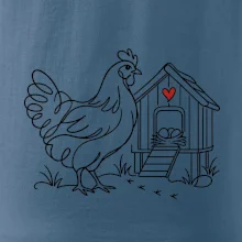 Slepice a kurník se srdíčkem