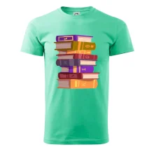 Knihomol stojící knihy