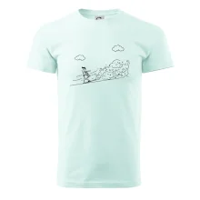 Kreslený lyžař na horách