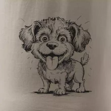 Lagotto romagnolo karikatura vypláznutý jazyk