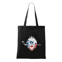 Lev s hokejkou v tlamě - Česká vlajka