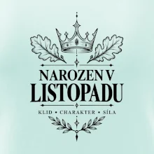 Narozen v listopadu koruna a dubové listy