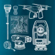 Geodet teodolit dron