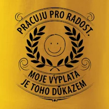 Pracuju pro radost. moje výplata je toho důkazem