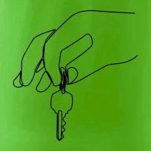 Klíče a ruka jedním tahem