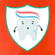 Zoubek na prsu - zubní pasta