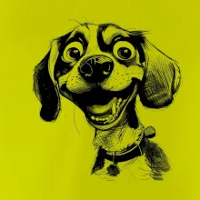 Černobílá karikatura bígl