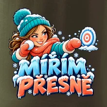Rodinná vánoční trička - Mířím přesně máma sněhová bitva