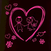 Svatba - kreslené srdce