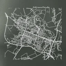 Mapy měst černobílé Ostrava Poruba