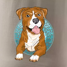 Americký staford kreslený v kolečku (Pecka design)