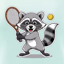 Mýval hraje tenis kreslený