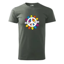 Peace symbol s kreslenou květinou