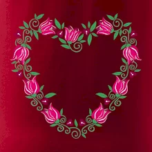 Červené tulipánové srdiečko (Pecka design)