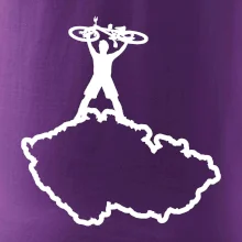 Mapa ČR - cyklista na prsou