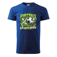 Fotbalový míč a stadion eat sleep repeat