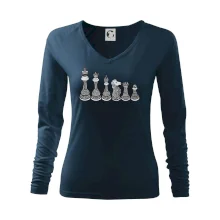 Šachové figurky v řadě - kreslené