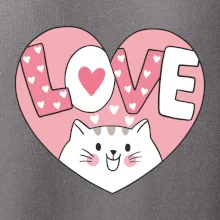 Kočka love - růžové srdce