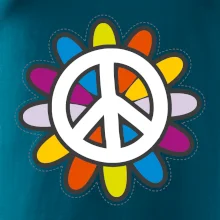Peace symbol s kreslenou květinou