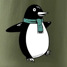 Tučňák se zelenou šálou