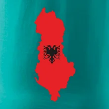 Albánie mapa a znak